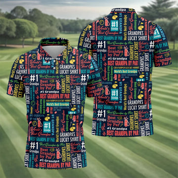 Best Grandpa By Par Father's Day Golf Shirt, Golf Gift For Grandpa, Polo Shirts For Men