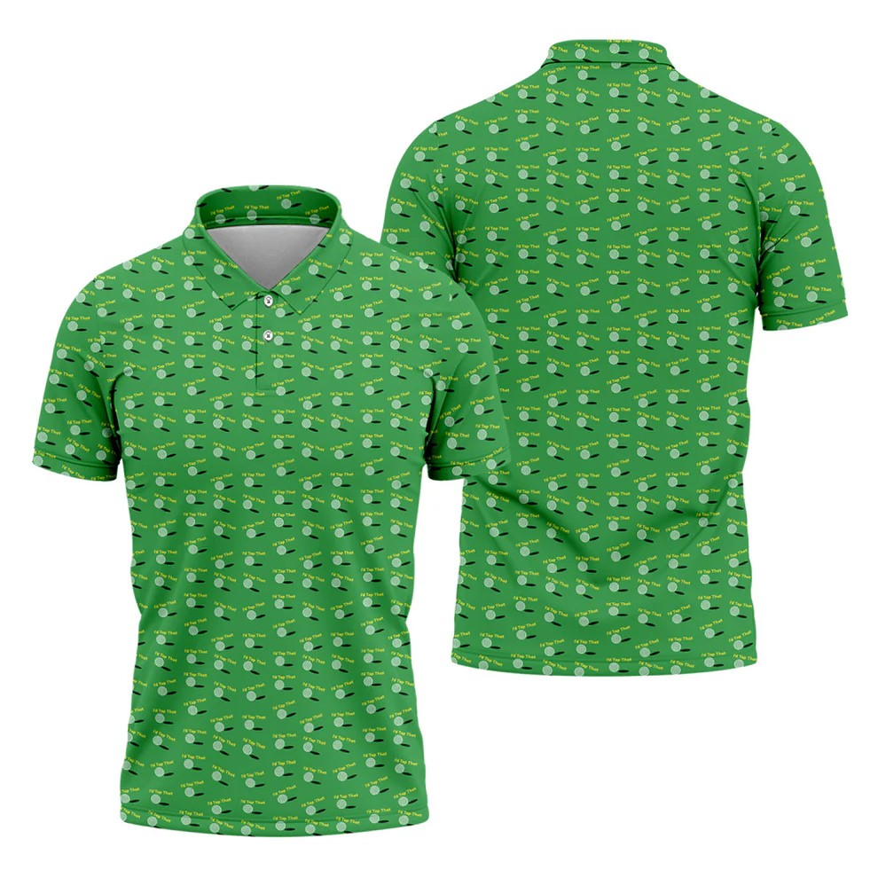 Funny Id Tap That Golf Ball Pattern Golf Shirt, Mens Golf Shirts, Golf Polo Shirts For Men