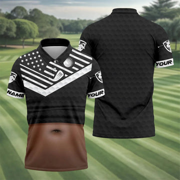 Personalized Dark Skin Beer Belly Golf Polo Shirt, Golf Shirts For Men, Mens Polo Shirts