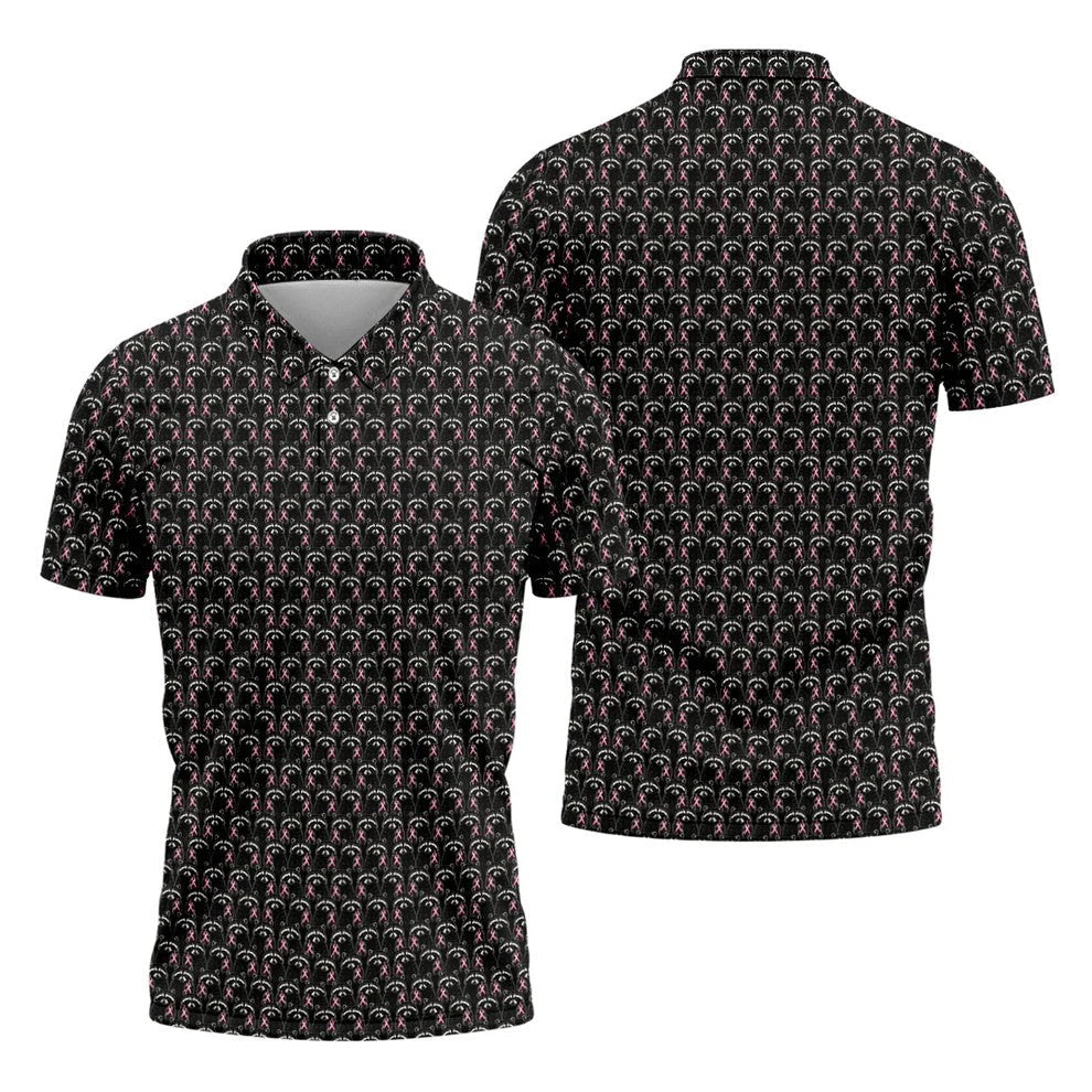 Funny Rude Pink Raccoon Breast Cancer Polo Shirt, Mens Golf Shirts, Mens Polo Shirts