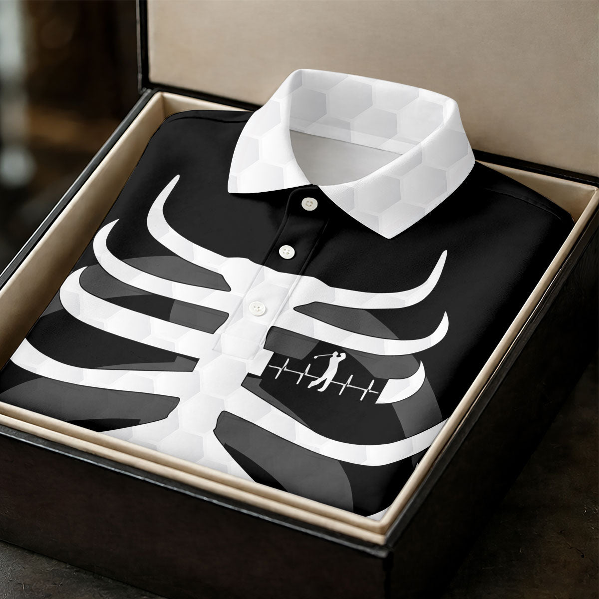 X-Ray Skeleton Rib Cage Halloween Golf Polo Shirt, Women’s Golf Polo, Ladies Golf Shirts