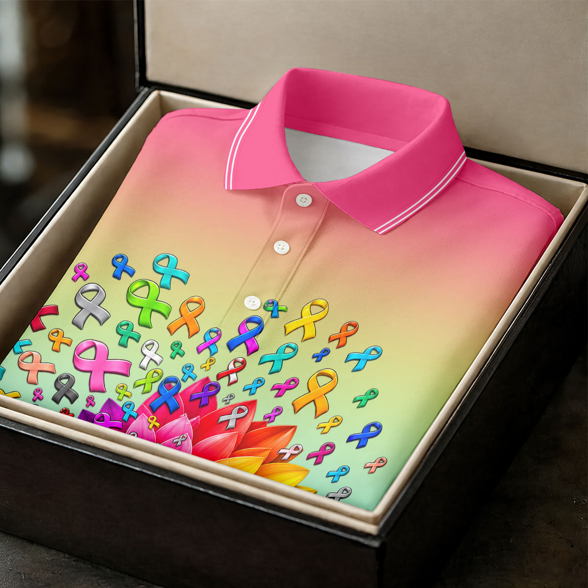 Spread Hope Find The Cure Rainbow Cancer Polo Shirt, Golf Shirts For Men, Mens Golf Shirts