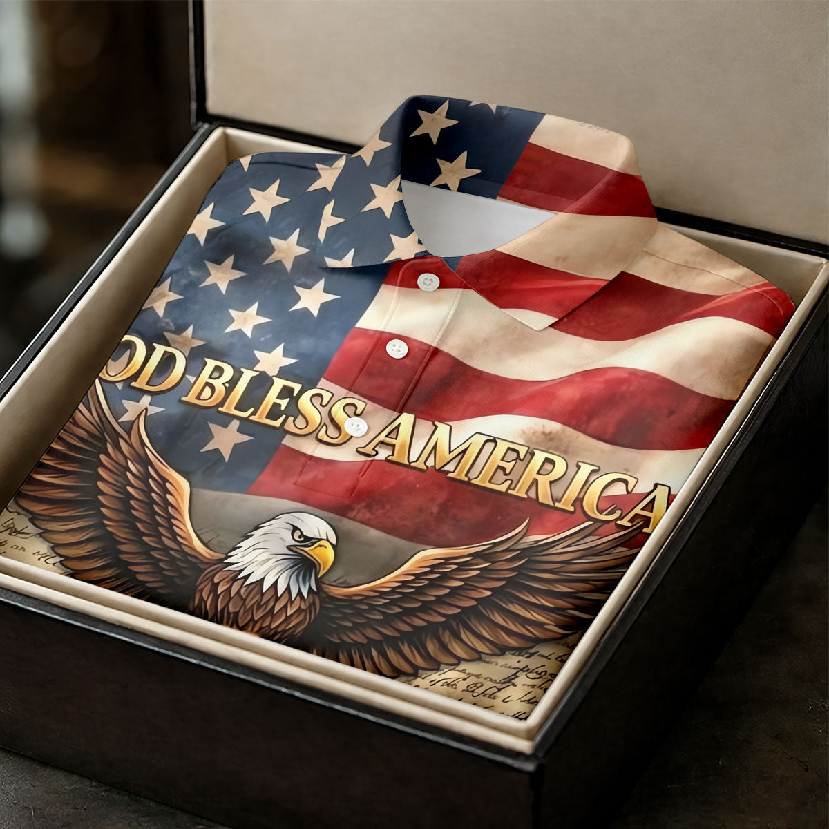 God Bless America 250 Years Of Freedom Retro Golf Shirt, Patriotic 4th Of July Golf Shirts For Men