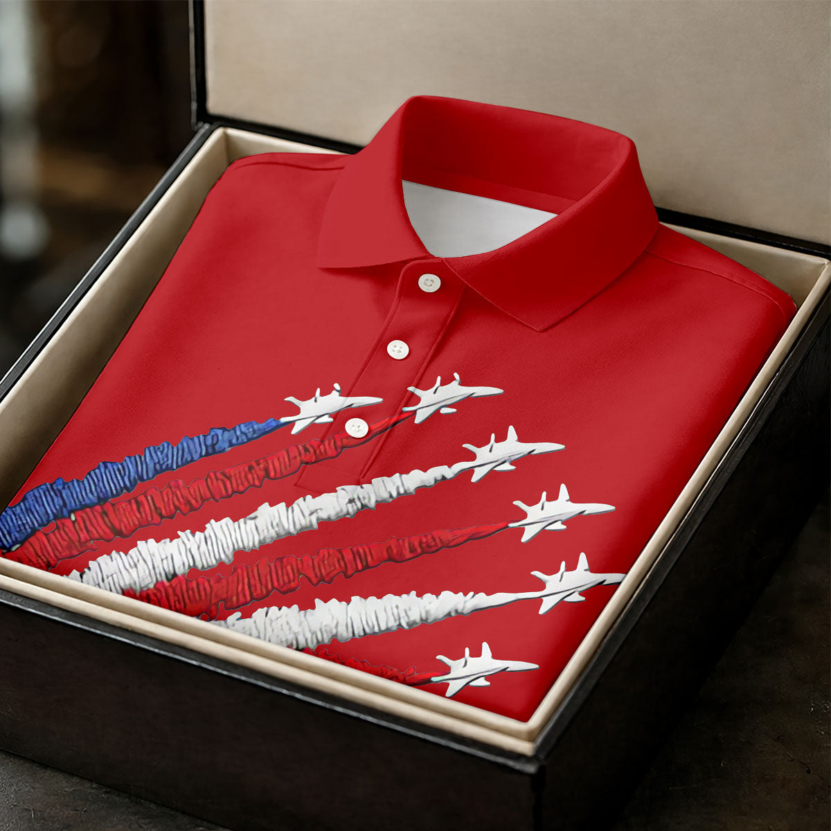 Flying Fighter Jets Faith Cross Patriotic 4th Of July Red Golf Shirt, 250 Years Golf Shirt For Women