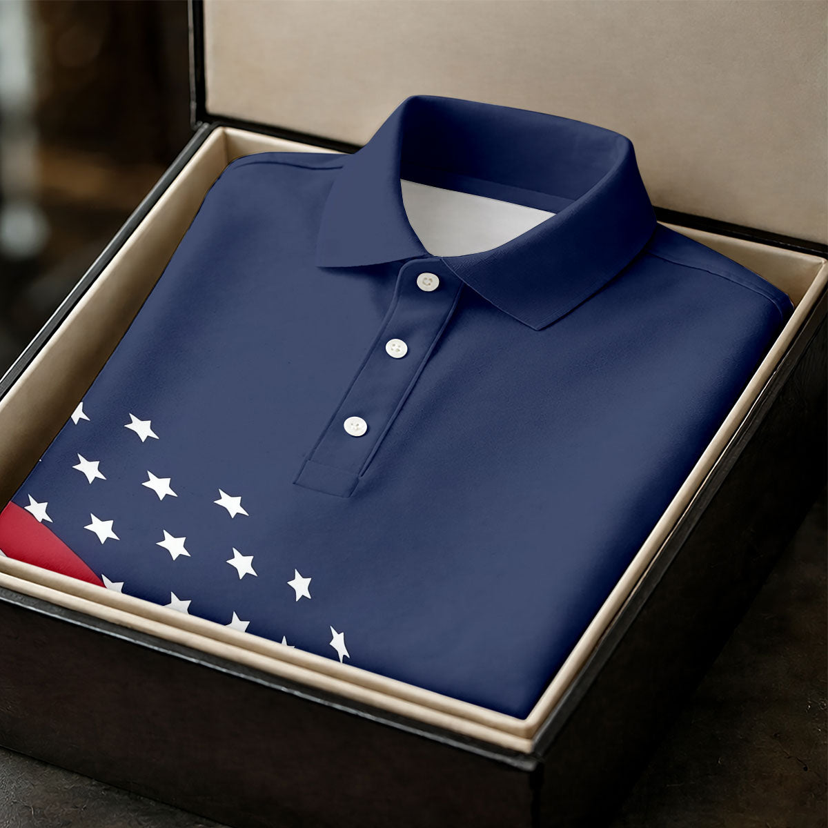 Red White Blue Wavy Stripes And Stars 4th Of July Patriotic Golf Shirt, 250 Years Golf Shirts For Men