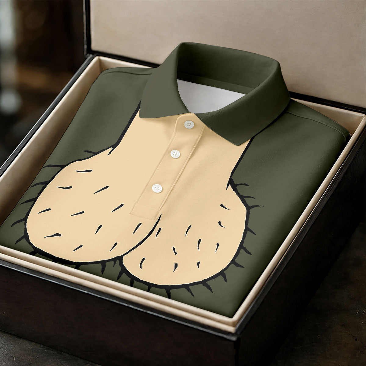 Olive Green Funny Dickhead Faux Chest Golf Shirt, Golf Tops For Women, Women’s Golf Apparel