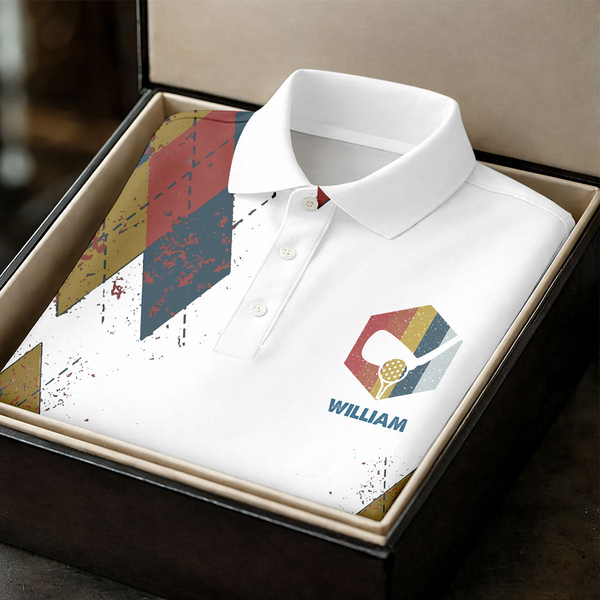 Personalized Vintage Argyle Golf Polo Shirt, Ladies Golf Shirts, Performance Golf Shirt