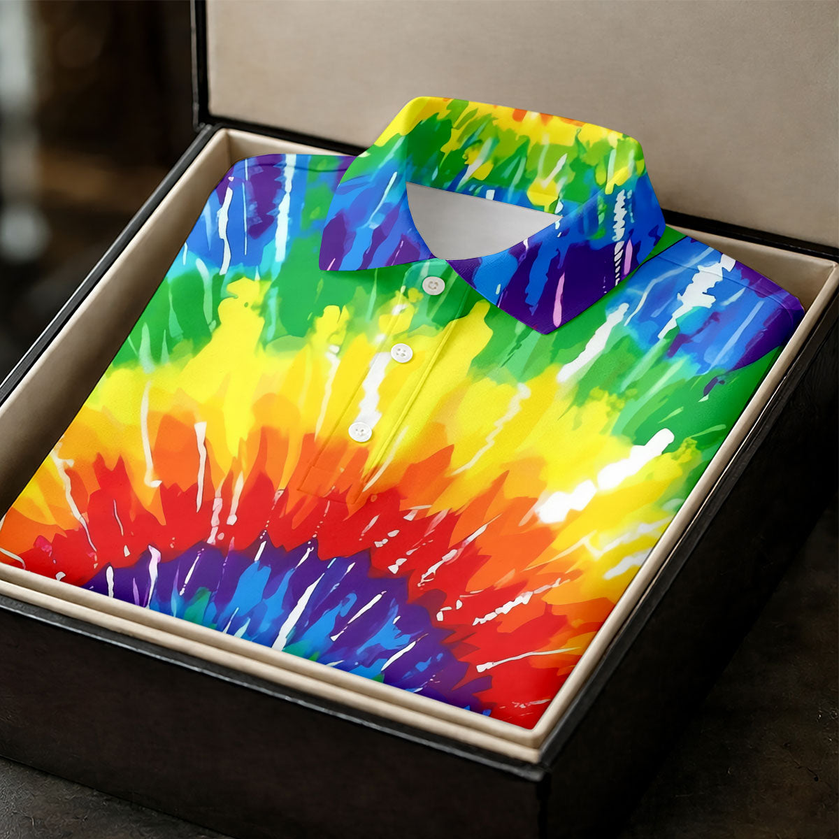 LGBT Rainbow Tie-Dye Ladies Golf Tops, Pride Month Celebrate Golf Shirt For Women