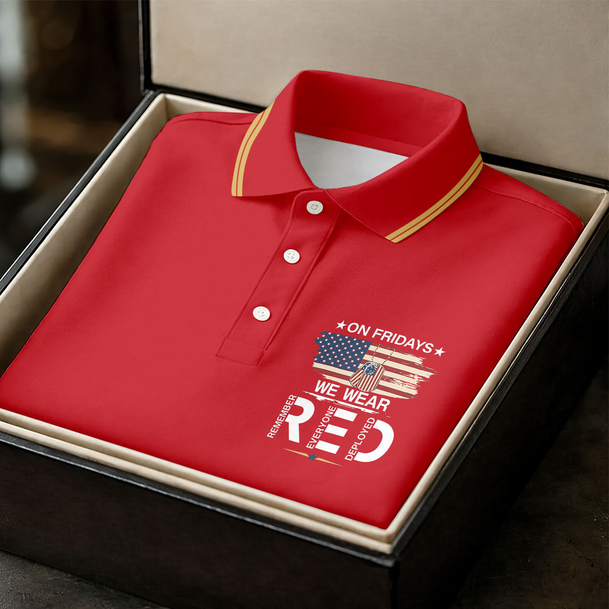 On Friday We Wear Red 250 Years Golf Tops For Men, Patriotic Father's Day Golf Shirt