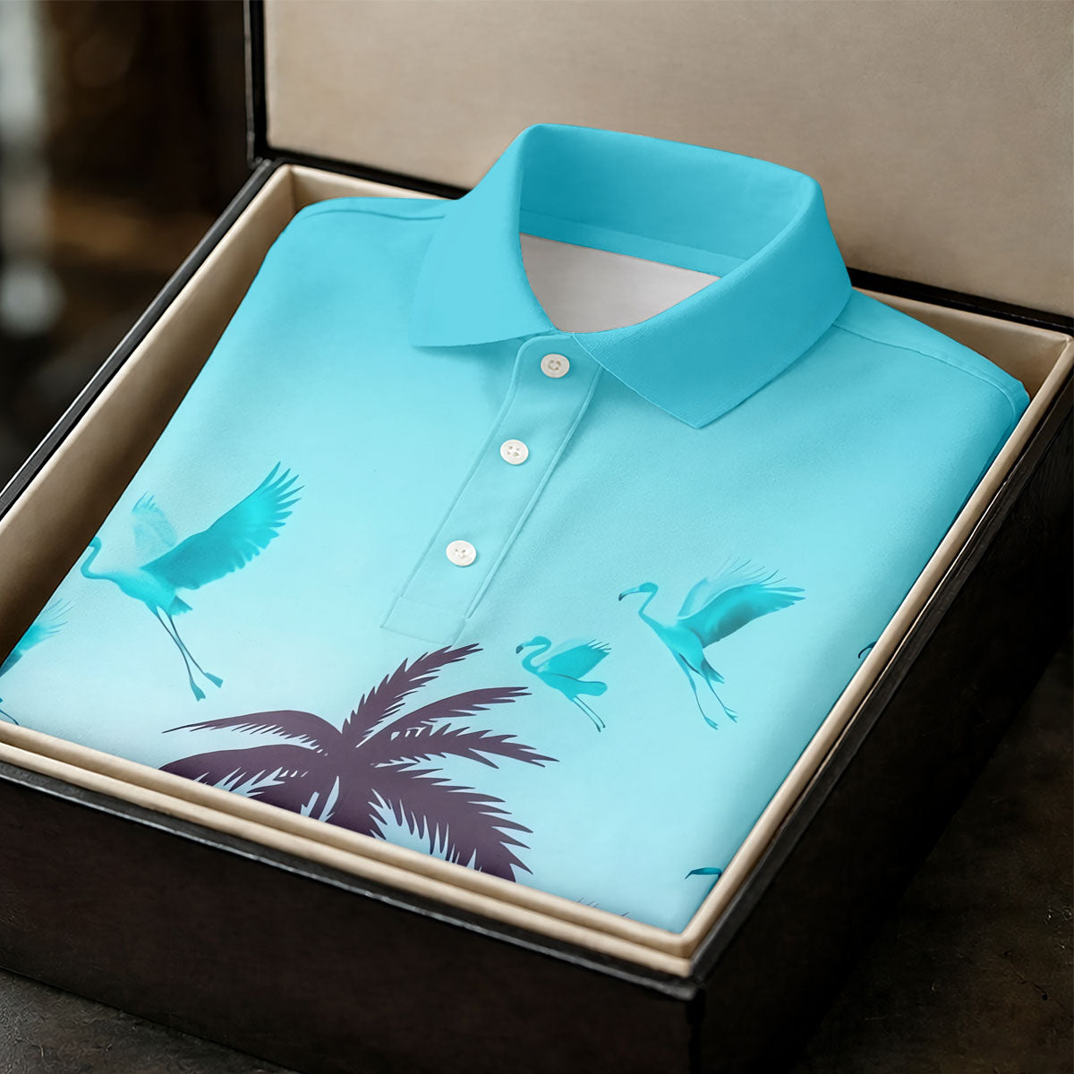Tropical Flamingo Sunset Hawaiian Golf Shirt, Women's Golf Apparel, Golf Shirts For Women