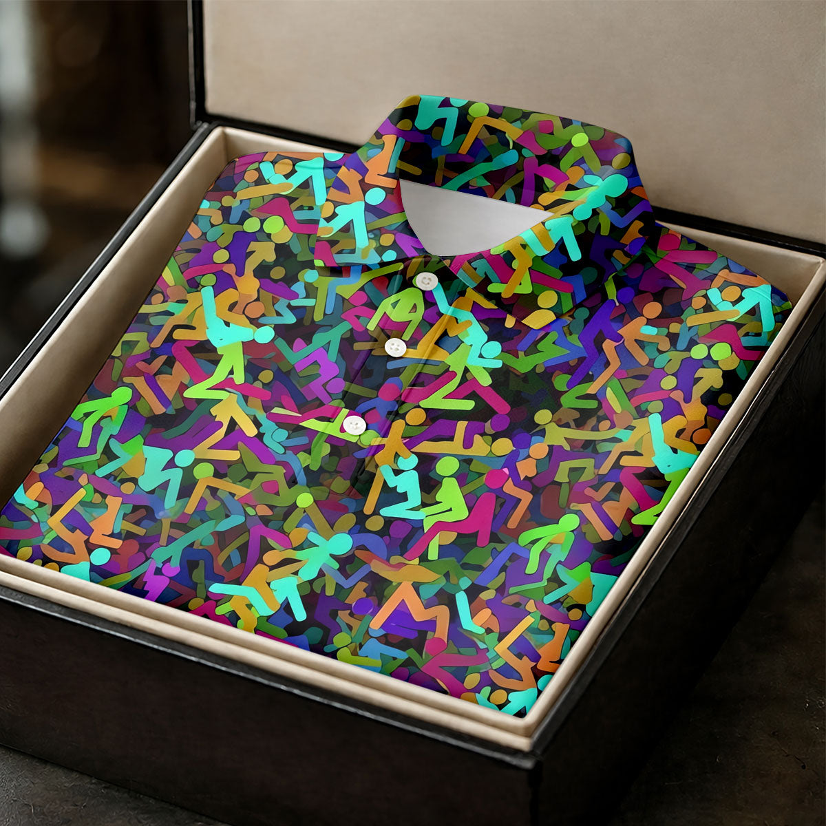 Colorful Abstract Golf Pattern Polo Shirt, Ladies Golf Shirt, Women's Golf Tops