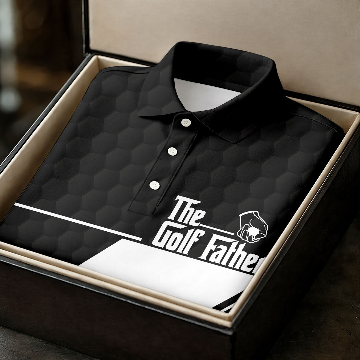 The Golf Father Golf Ball Pattern Father's Day Golf Shirt, Golf Gift For Dad, Polo Shirts For Men