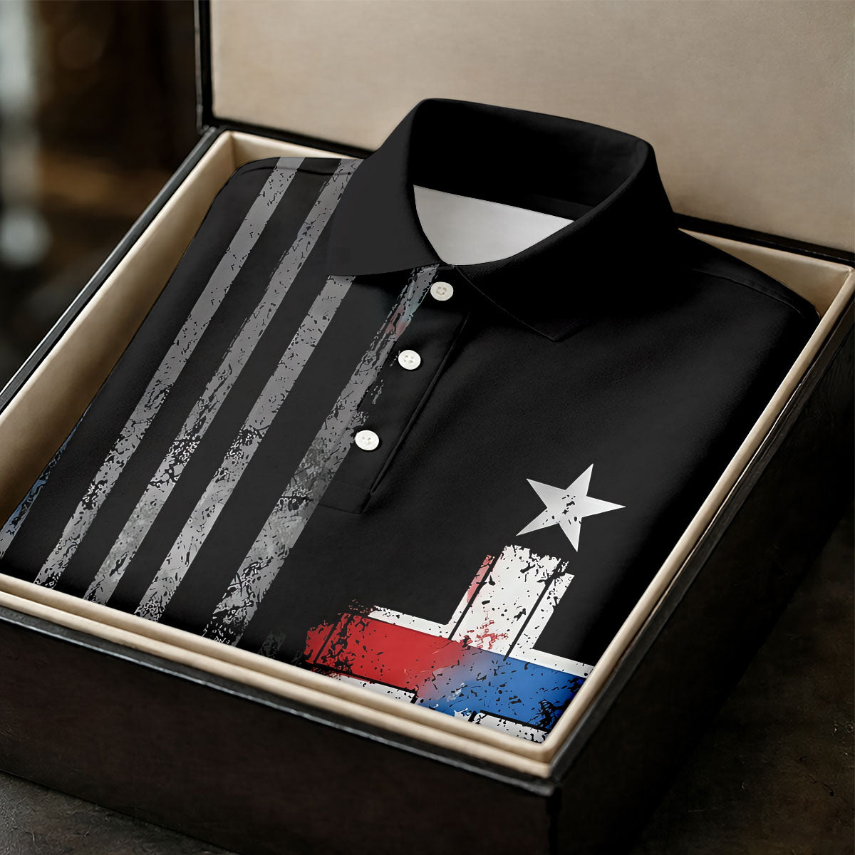 Faith Cross US Flag Golf Shirt, 250 Years Retro Golf Shirt, Patriotic 4th Of July Polo Shirts For Men