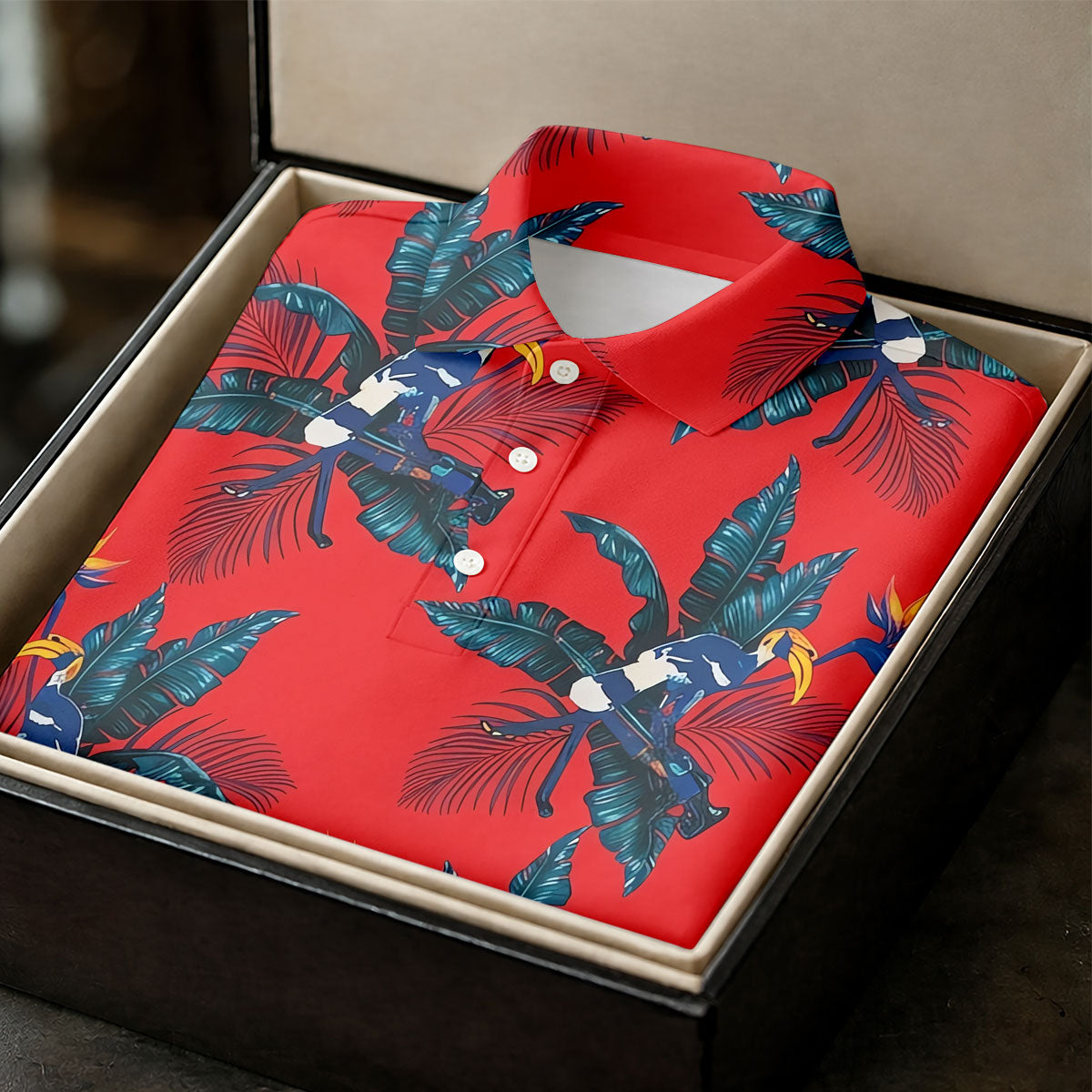 Tropical Toucan Bird Of Paradise Flower Hawaiian Golf Shirt, Summer Vibe Golf Shirt For Women