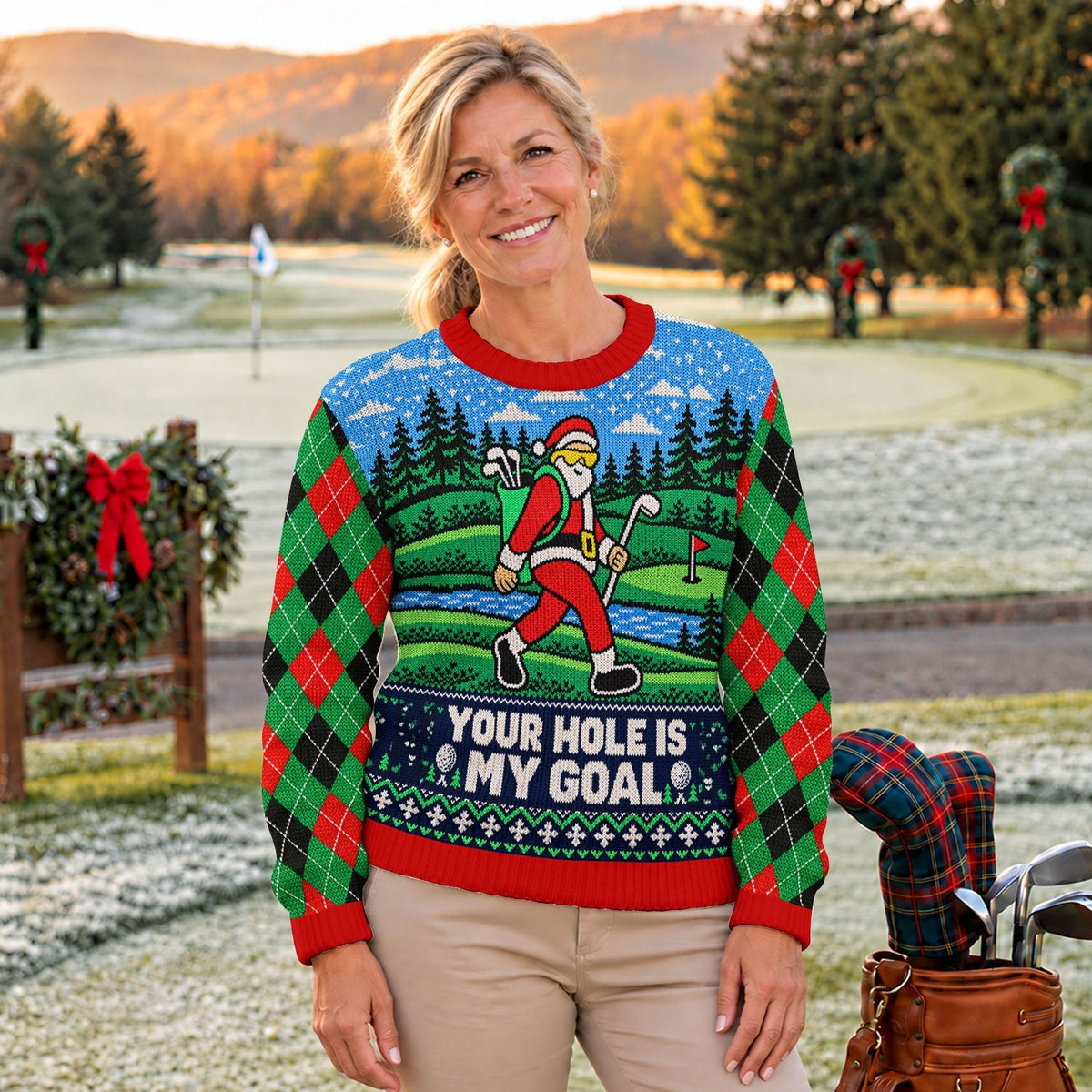 Your Hole Is My Goal Ugly Christmas Sweater, Ugly Sweater Party, Golf Lover Gifts