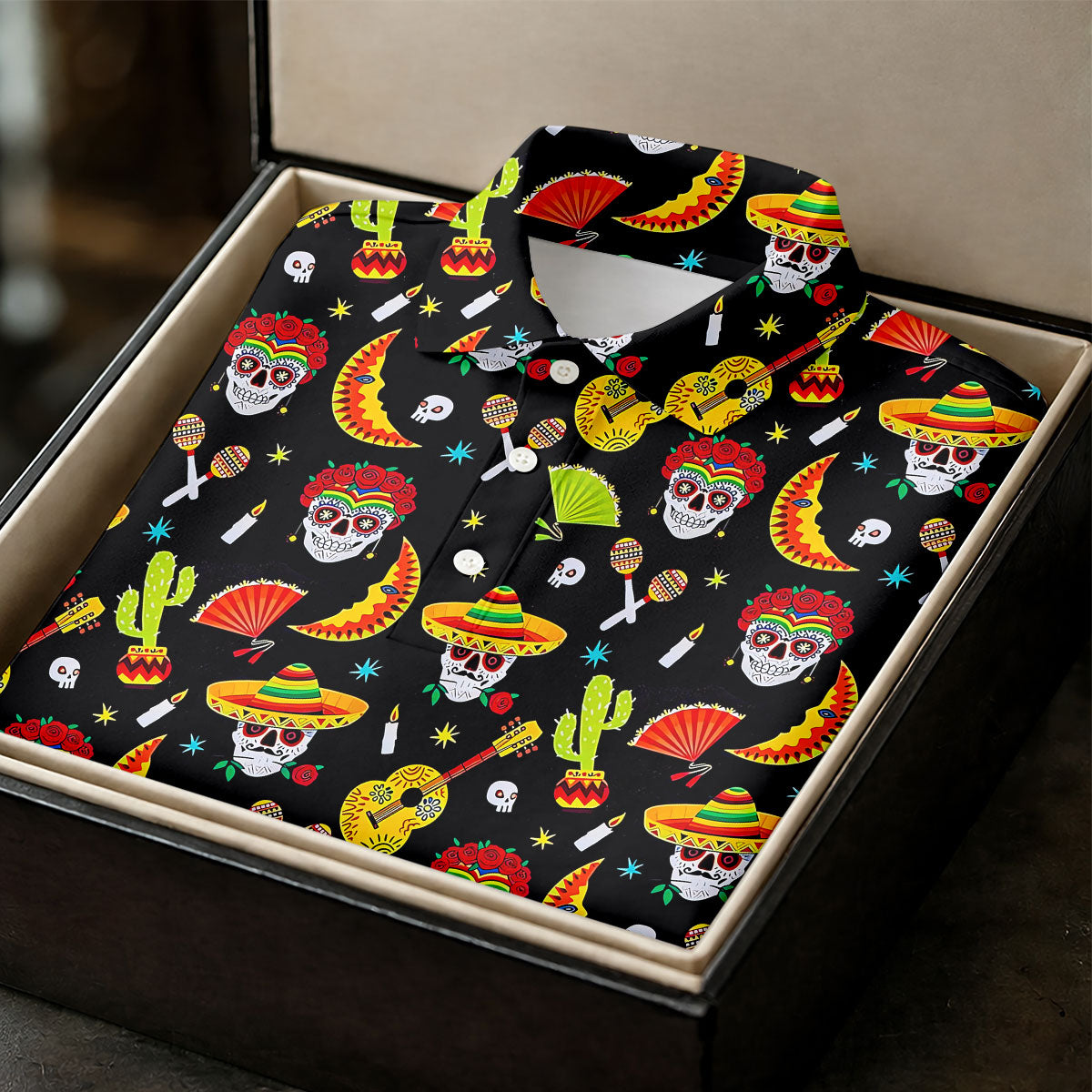 Day Of The Dead Mexican Symbols Cinco De Mayo Celebration Fiesta Themed Golf Shirt For Women