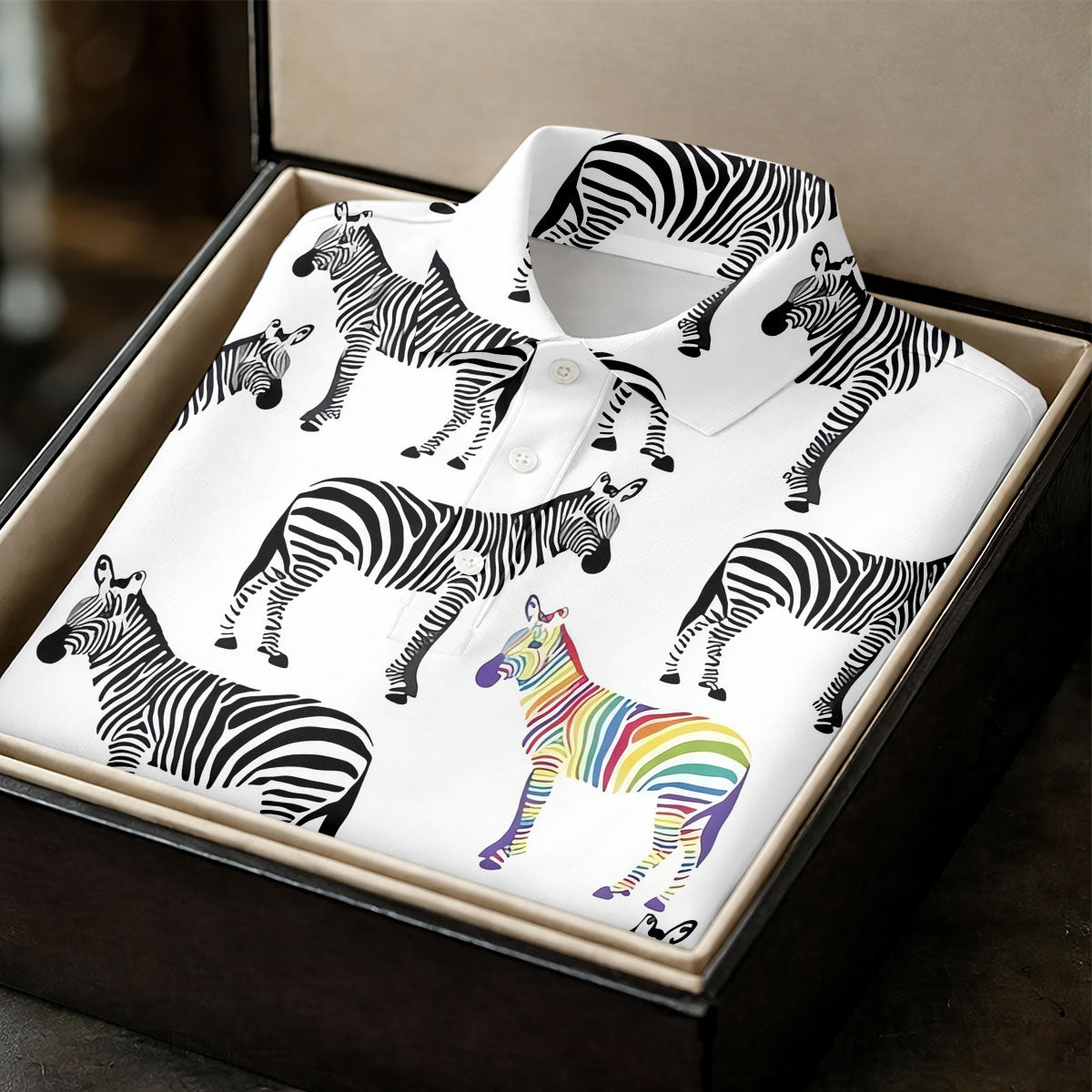 Rainbow Zebra Be Yourself Pride Month Support Ladies Golf Tops, LGBT Community Golf Shirt For Women
