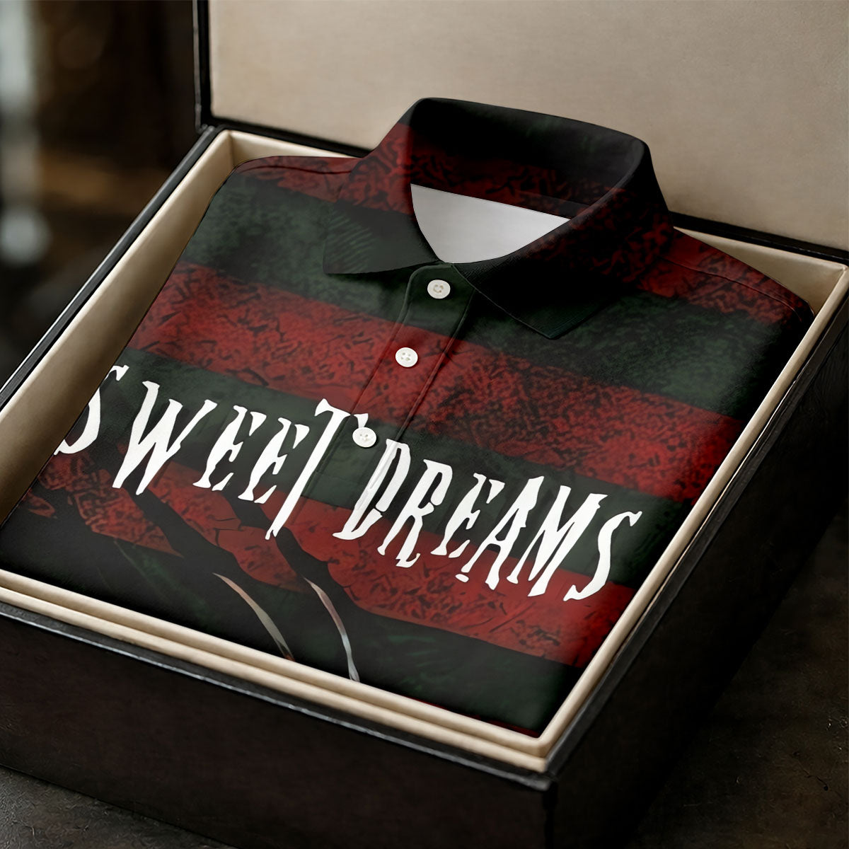 Sweet Dreams Freddy Horror Character Golf Polo Shirt, Ladies Golf Shirts, Women's Golf Polo