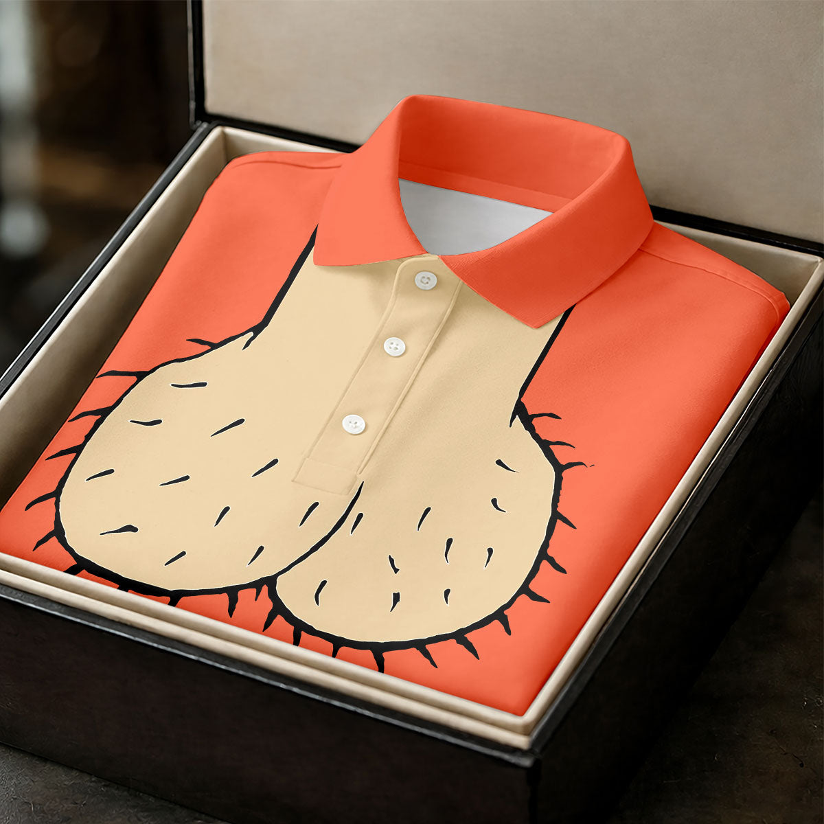 Orange Funny Dickhead Faux Chest Golf Shirt, Ladies Golf Shirts, Golf Polo For Women