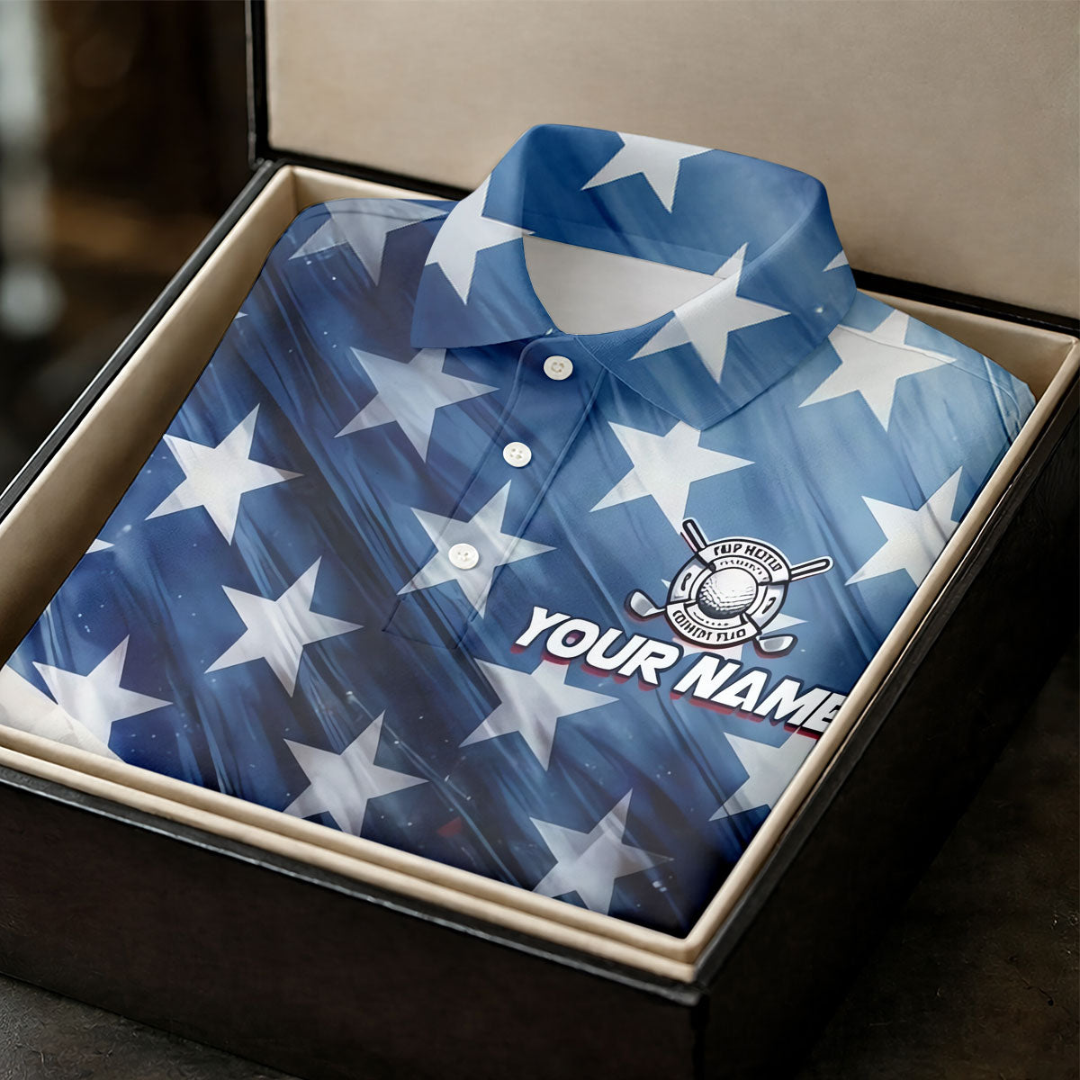 Red White Blue Gradient Art 4th Of July Patriotic Golf Shirt, 250 Years Golf Shirts For Men