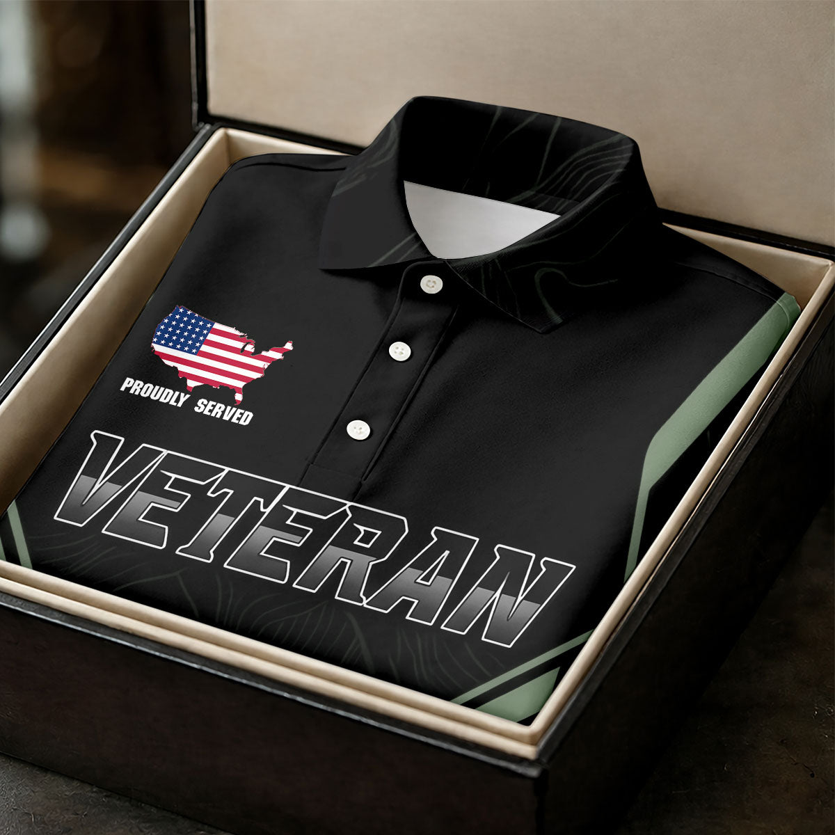 Personalized Veteran America 250 Polo Shirt Gray Accent, Golf Polo Shirts For Men, Mens Golf Shirts