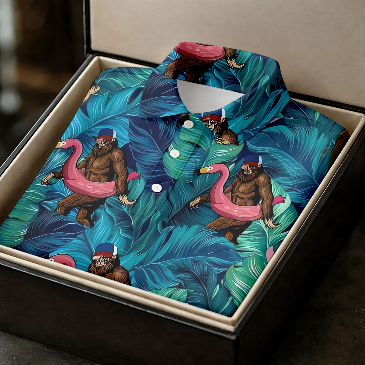 Bigfoot Flamingo Float Tropical Golf Polo Shirt, Golf Shirts For Women, Ladies Golf Tops