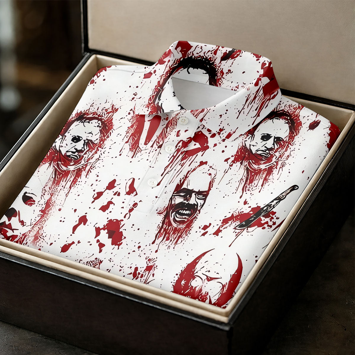 Bloody Horror Character Halloween Golf Shirt, Women's Golf Tops, Golf Shirts For Women