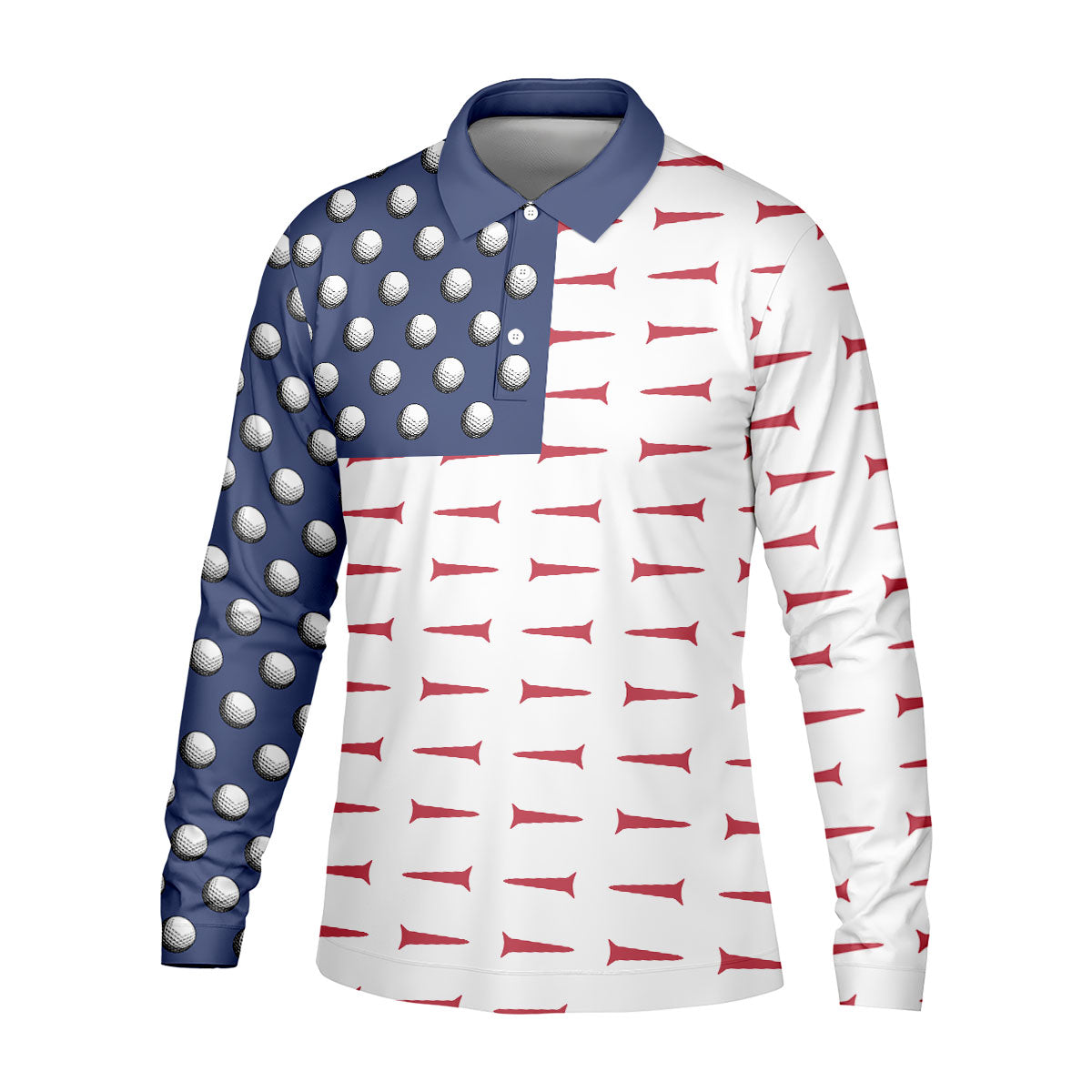 American Flag Men's Golf Polo Shirt, Men's 4th Of July Shirts, USA 250 Anniversary Golf Shirt, Gifts For Golfing Dad