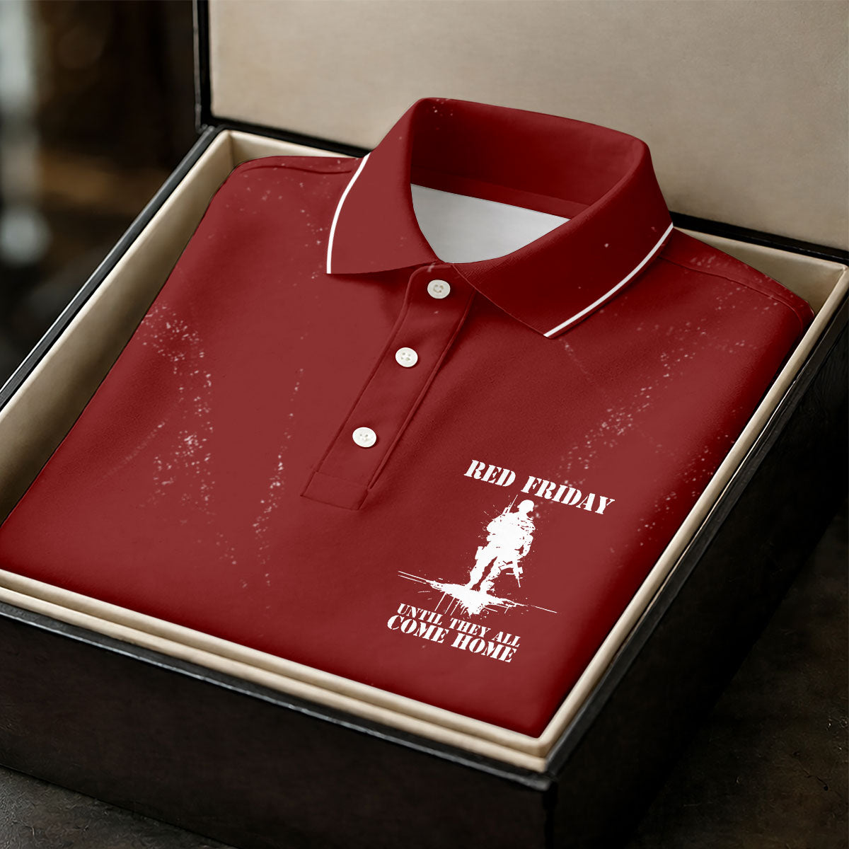 RED Friday Untill They All Come Home Red Golf Shirt, Veteran Memorial 250 Years Polo Shirts For Men
