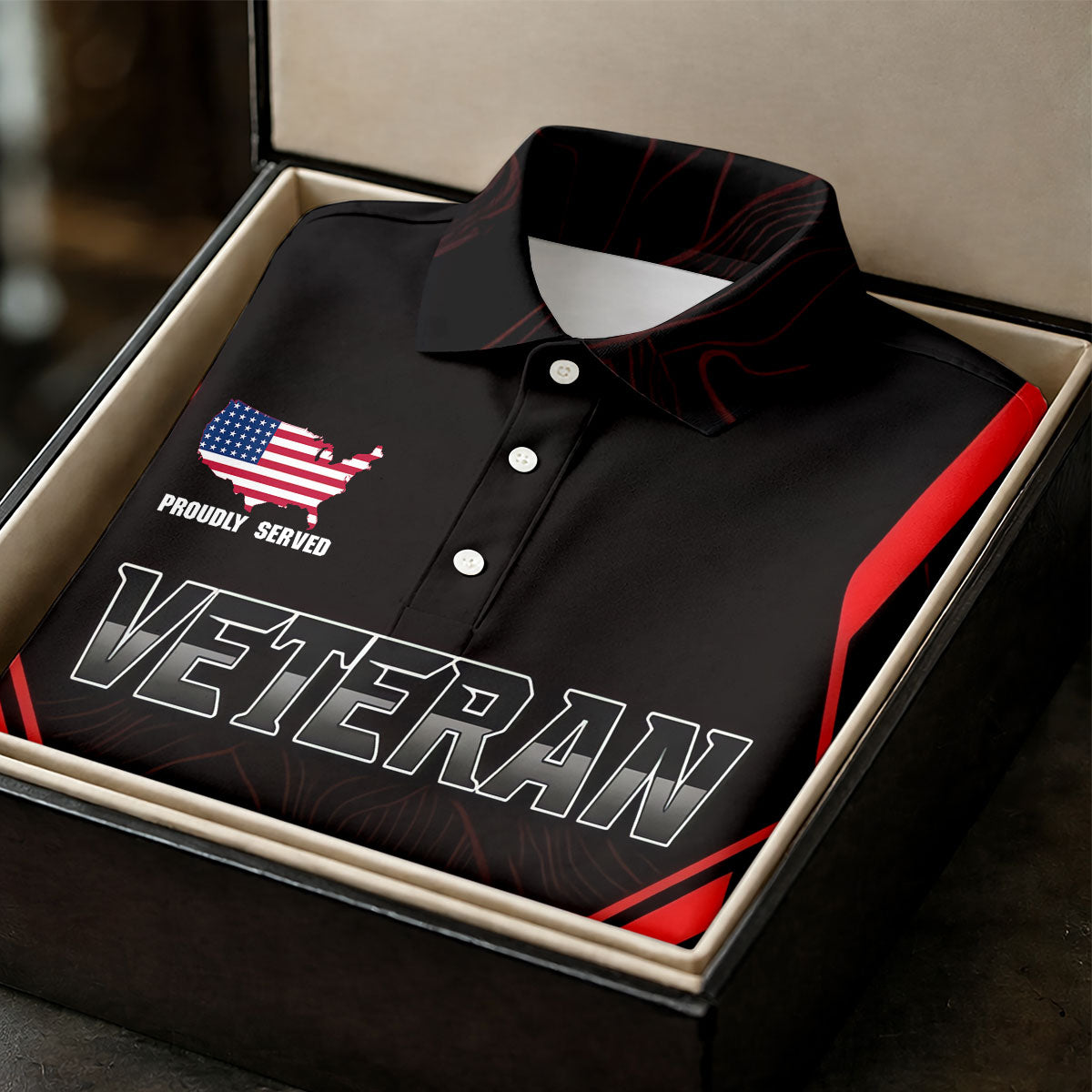 Personalized Veteran America 250 Polo Shirt Red Accent, Performance Golf Shirt, Golf Tops For Women