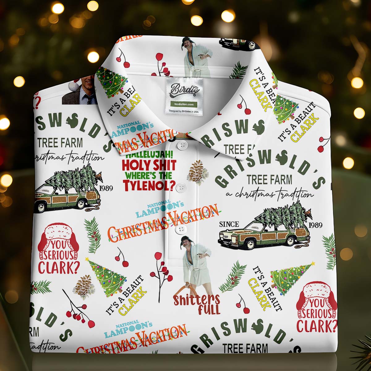 Tree Farm Christmas Golf Shirt, White Polo Women, Fun Women's Golf Shirts, Ladies Golf Polos