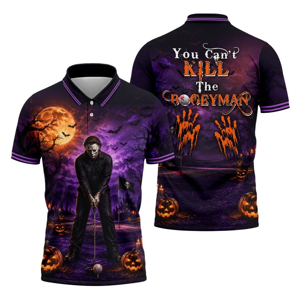 You Can't Kill The Bogeyman Halloween Polo Shirt, Hawaiian Golf Shirt, Mens Golf Apparel
