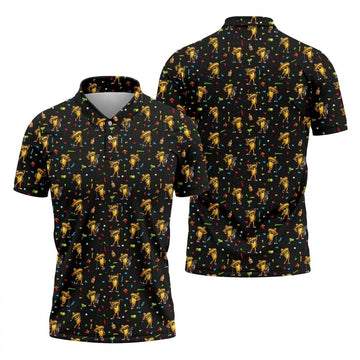 Fairway Fiesta Taco Margarita Mexico Theme Black Golf Shirt, Men's Golf Shirts, Polo Shirts For Men