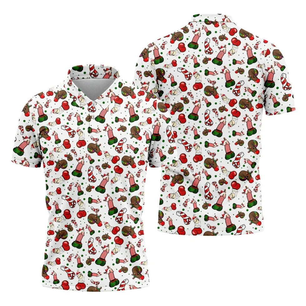 Funny Christmas Golf Tops For Men, Funny Dirty Polo Shirts For Men, Christmas Golf Shirt, Golfing Apparel