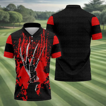 Horror Hand Golf Tops For Men, Horror Movie Golf Polos, Halloween Golf Shirt, Gift For Golfer
