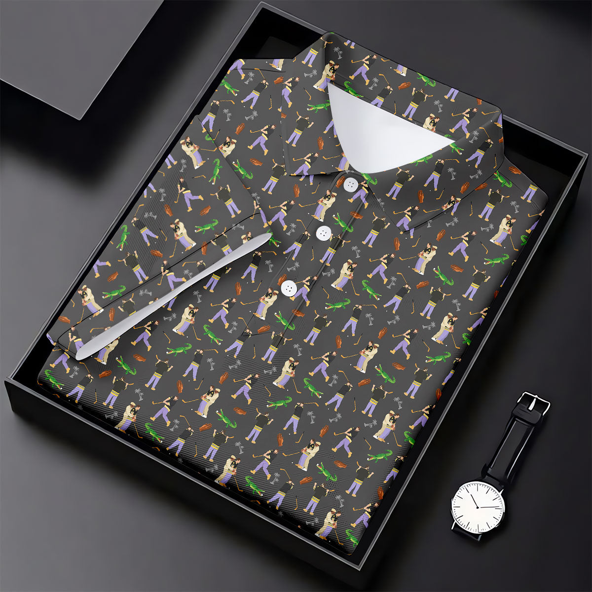 Funny Golf Lesson Alligator Pattern Polo Shirt, Women’s Golf Polo, Golf Shirts For Women