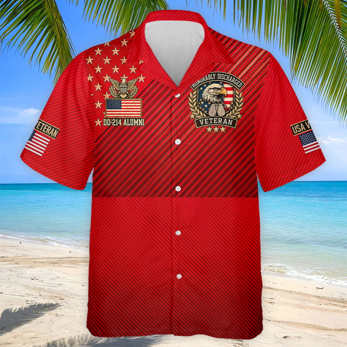 Veterans Day USA Eagle Emblem Polo Shirt, Golf Shirts For Men, Mens Golf Polo