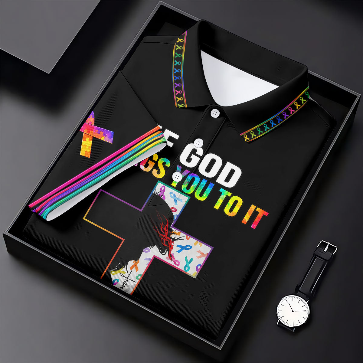 If God Brings You To It Cross Cancer Polo Shirt, Women's Golf Polo, Ladies Golf Shirts