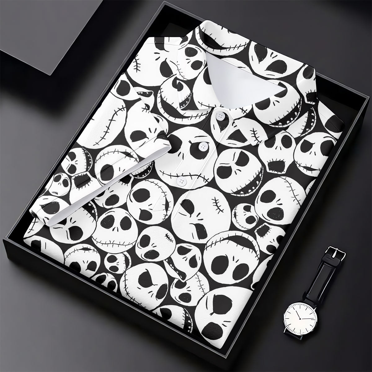 Horror Character Skull Face All Over Golf Polo Shirt, Women's Golf Apparel, Golf Shirts For Women