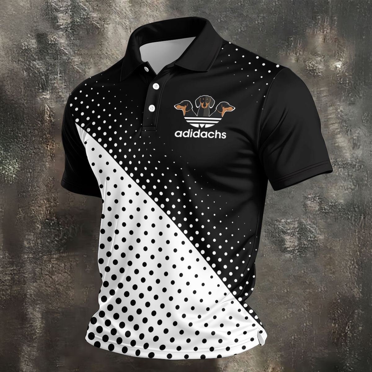 Adidachs Funny Dachshund Black Golf Shirt, Men's Funny Golf Shirts, Polo Shirts For Men