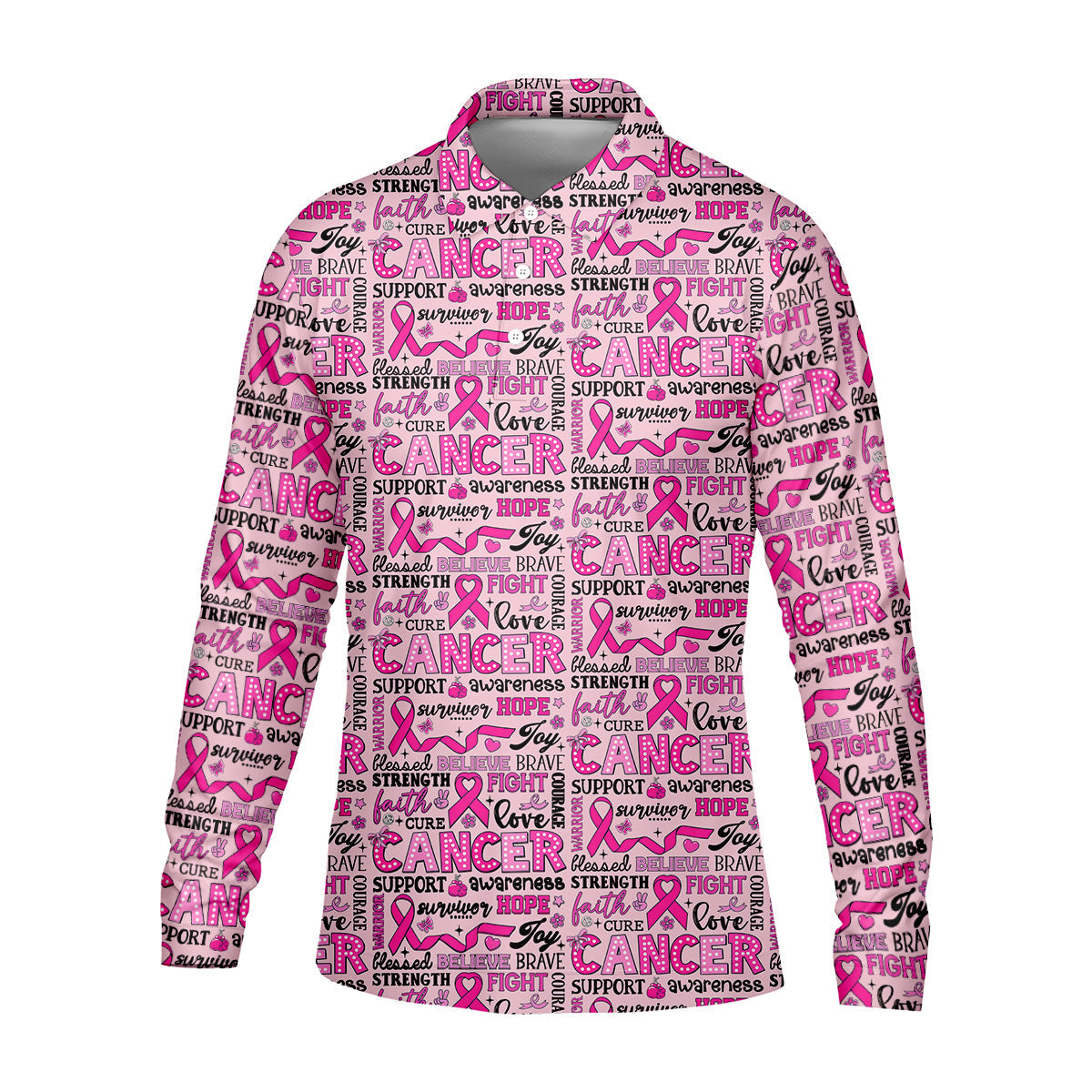 Pink Ribbon Breast Cancer Awareness Shirt, Hawaiian Golf Shirts, Golf Shirts For Men, Golfing Apparel