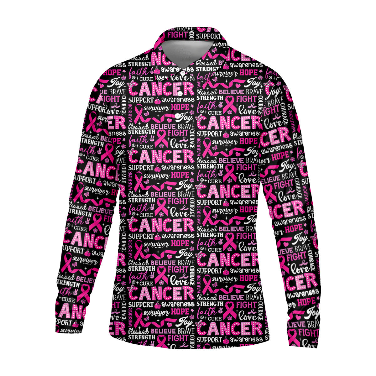 Pink Ribbon Breast Cancer Awareness Shirt, Golf Polo ShirtGolf Shirts For Men, Golfing Apparel