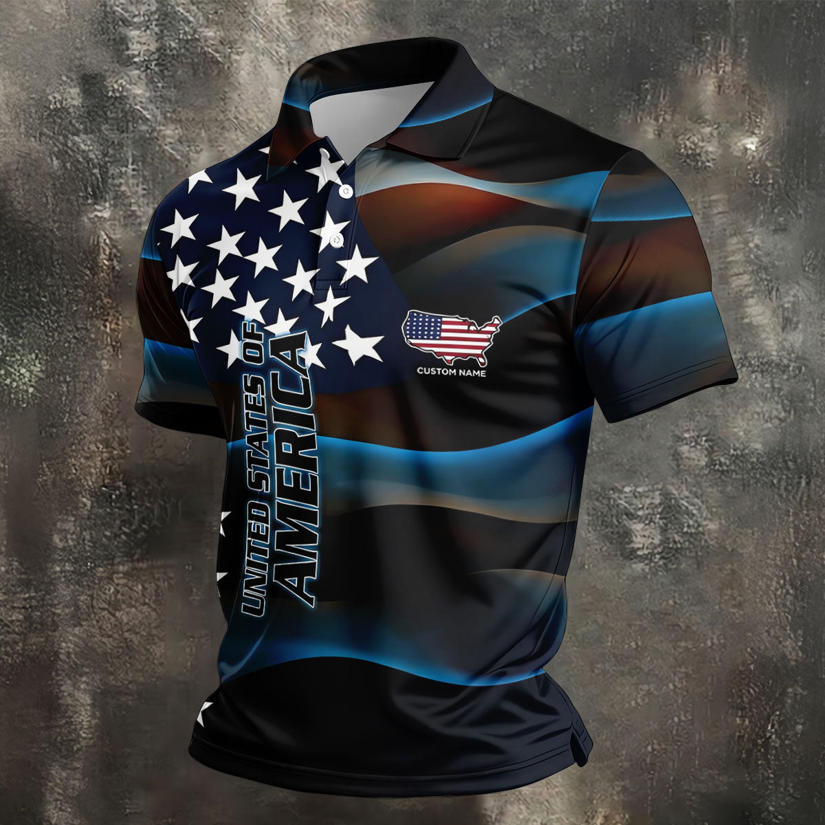 Red White Blue Bald Eagle Patriotic Golf Shirt, America 250th Anniversary Golf Shirts For Men