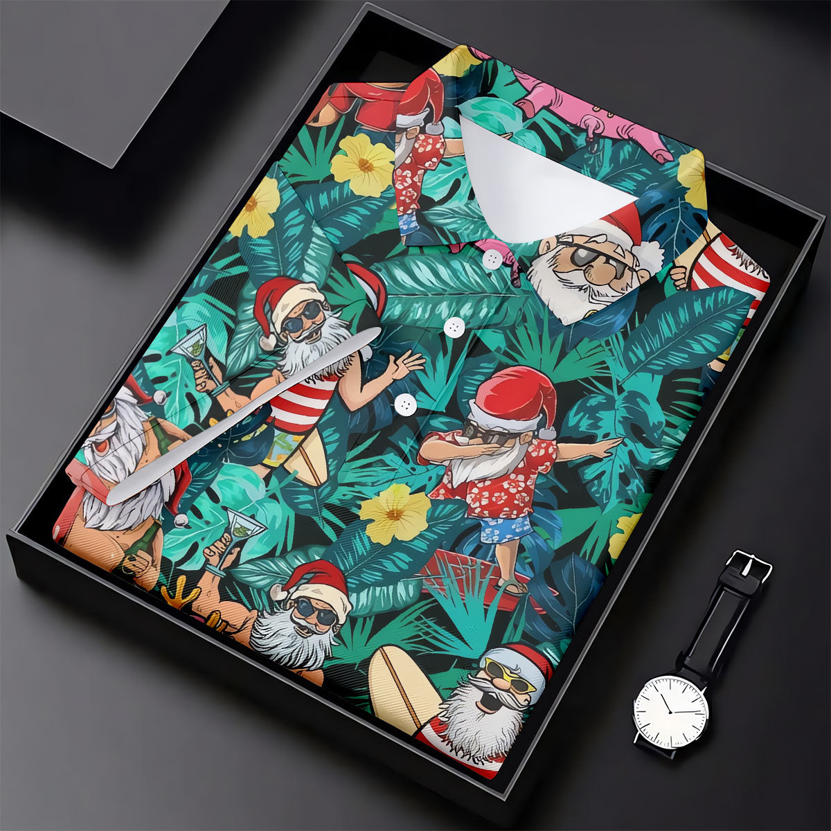 Women's Funny Santa Pool Float Golf Shirt, Christmas Golf Shirt, Women’s Golf Apparel