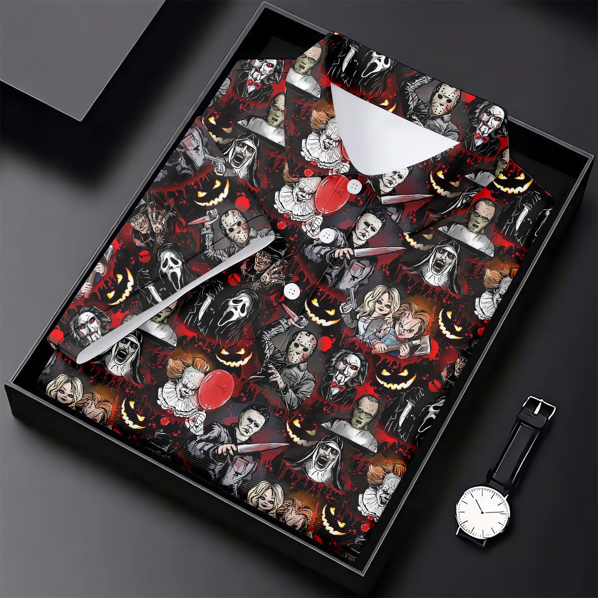 Horror Character Halloween Pattern Golf Polo Shirt, Womens Golf Polo, Ladies Golf Shirts