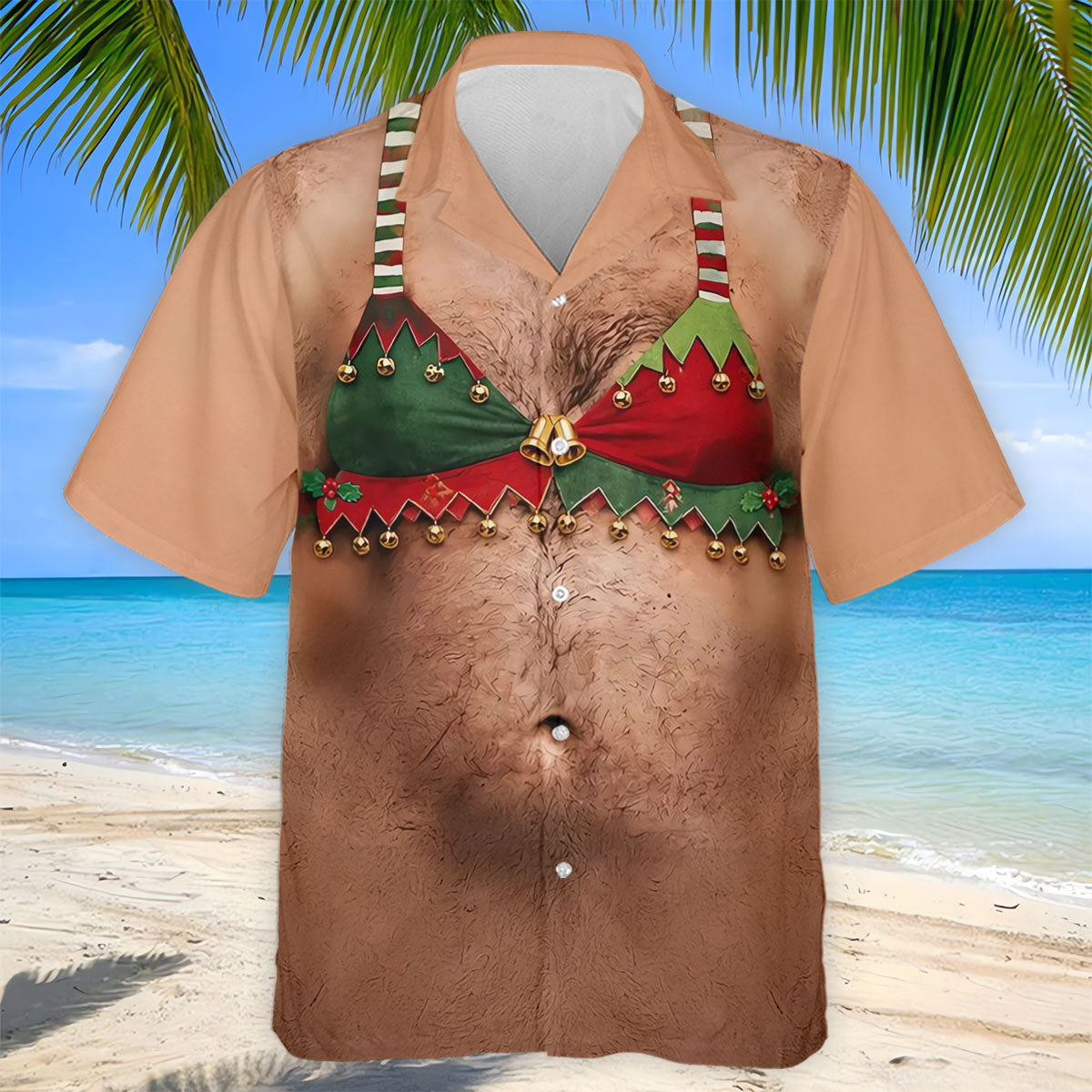 Funny Elf Bra Bells Christmas Golf Shirt, Mens Golf Polo, Golf Apparel For Men