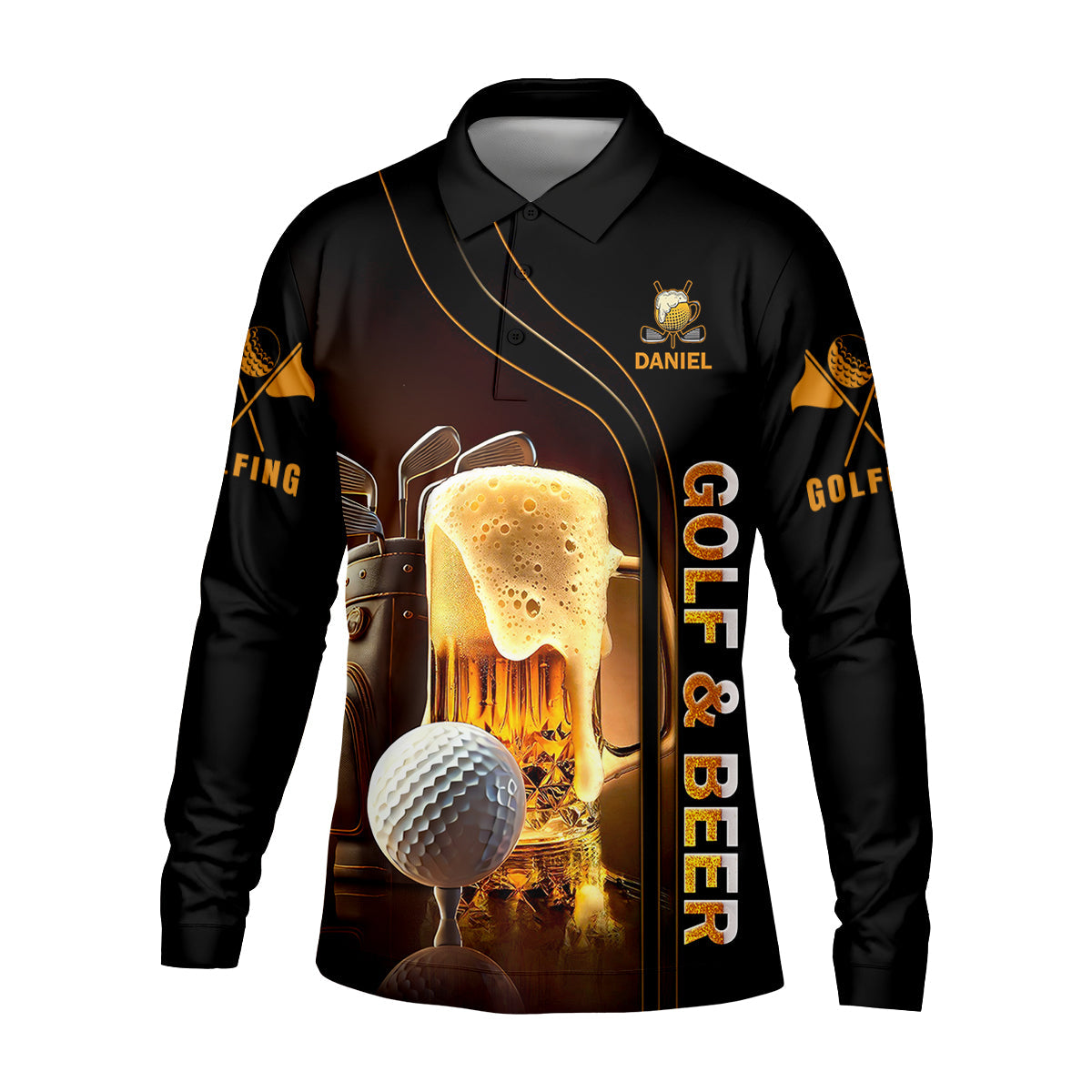My Drinking Team Has Golfing Problem Beer Custom Men's Golf Polo Shirt, Mens Golf Gift, Funny Golf Shirt