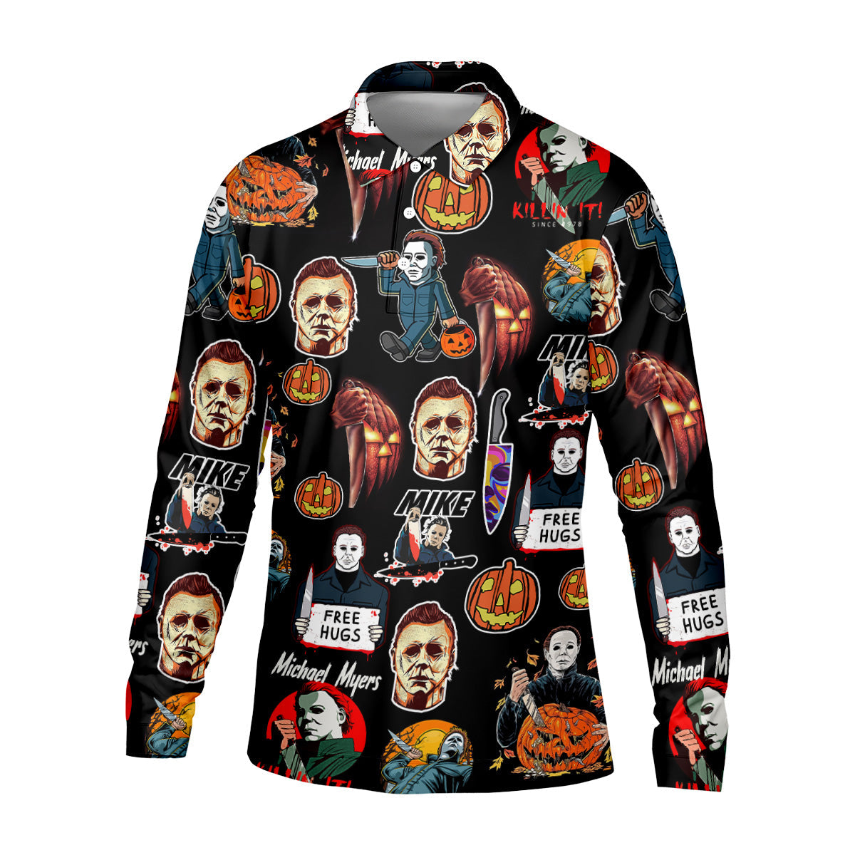 Michael Myers Halloween Golf Tops For Men, Mens Funny Golf Shirts, Horror Movie Shirt