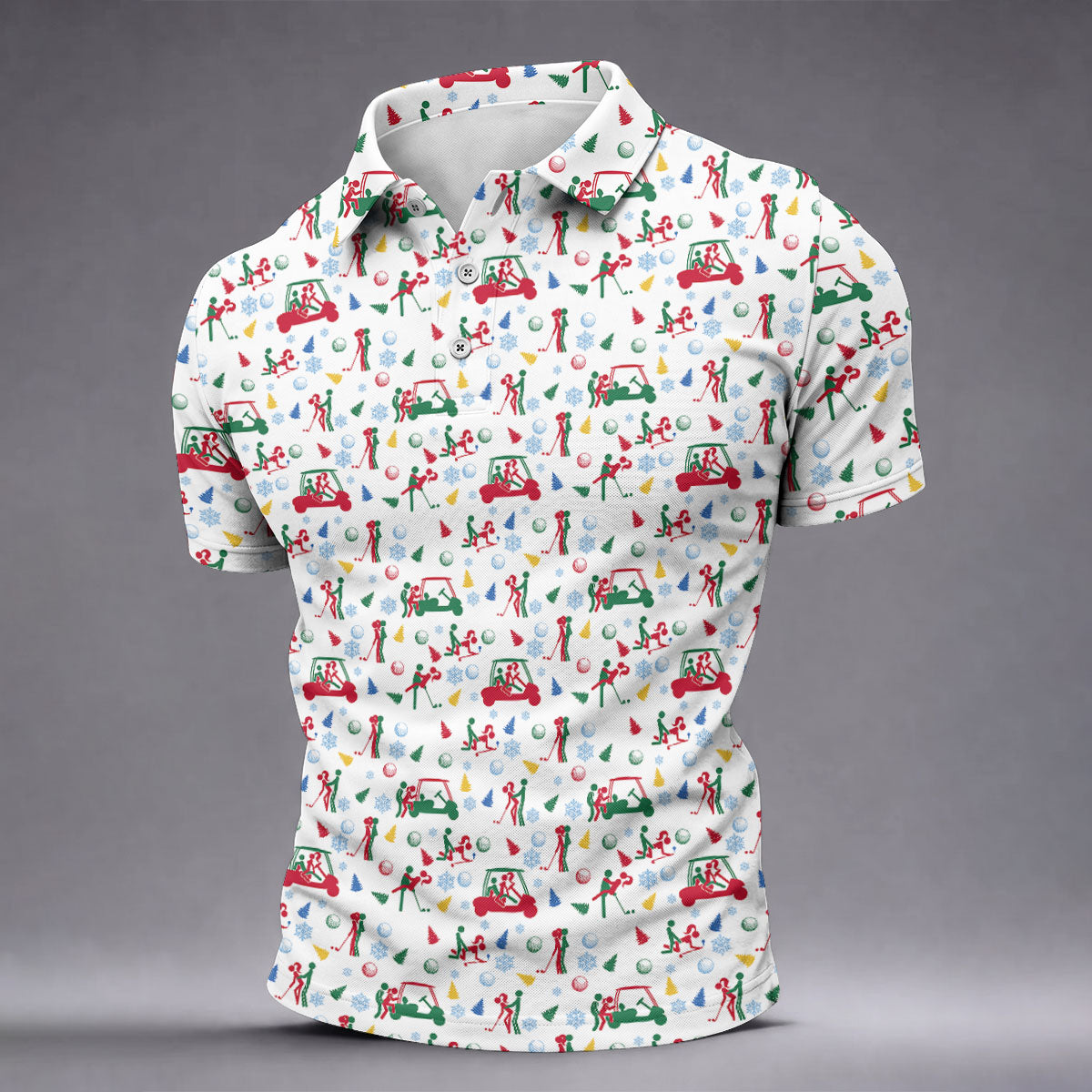 Funny Cheeky Golf Cart Christmas Golf Shirt, Mens Golf Polo, Golf Apparel For Men