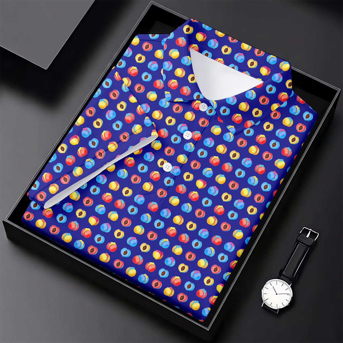 Funny Peach Emoji Pattern Golf Polo Shirt, Women's Golf Polo, Printed Golf Shirt
